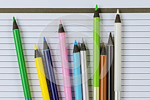 Student material of group art of various school supplies