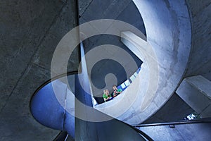 Student With Modern Staircase At University Campus