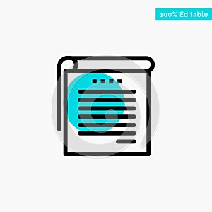 Student, Notes, Books, Student Notes turquoise highlight circle point Vector icon