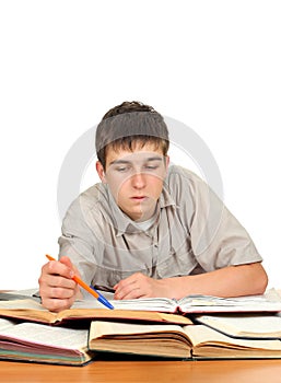 Student on the School Desk