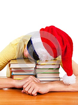 Student sleep on the Books