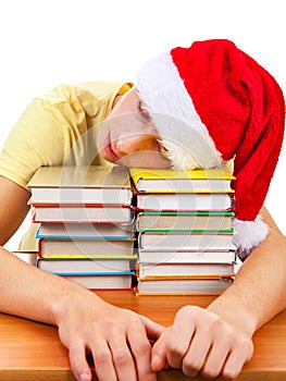 Student sleep on the Books