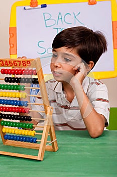 A student solving a math assignment