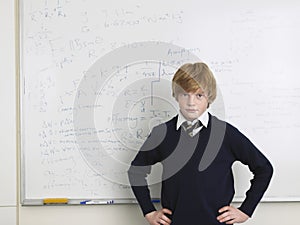 Student Standing By Whiteboard In Math Class