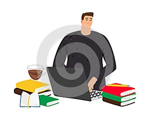 Student studying illustration