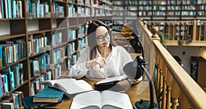 Student Studying at the Library