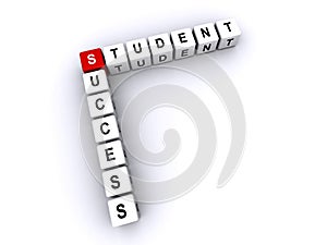 Student Success word block on white