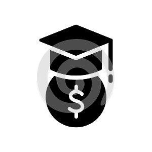 Student Support with Money. Charity and Donation Concept Icon. Affordable Education. Charitable foundation for Education