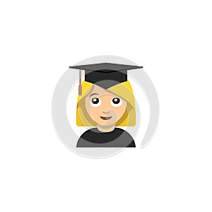 Student university graduation emoticon illustration