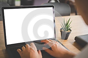 Student using computer for learning leasson online at cafe. star