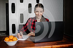 Student using laptop to learning online