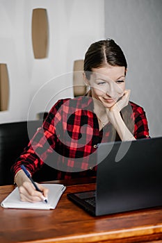 Student using laptop to learning online