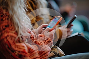 Student Using Smartphone During School Classroom Session