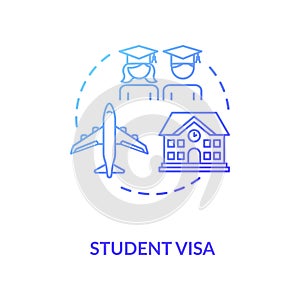 Student visa concept icon
