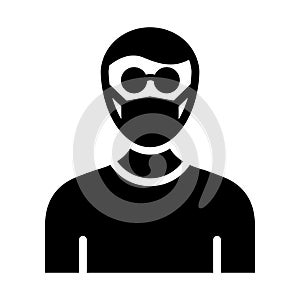 Student Wearing mask Vector Icon which can easily modify or edit