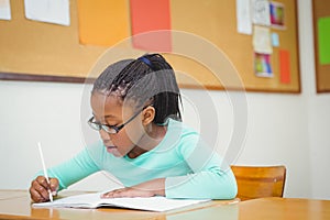 Student working on class work