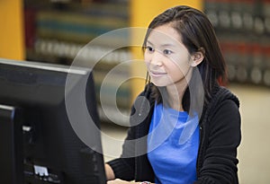 Student working at computer