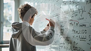 The Student Writing Equations. AI generated