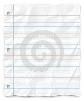 Student Writing Paper Lined Three-Hole Punched