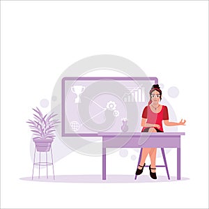 Students appear confident in front of the blackboard. The concept of self-development and self improvement.