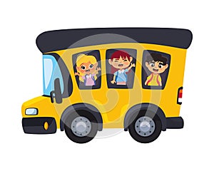 students bus journey icon