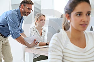 Students in classroom with teacher