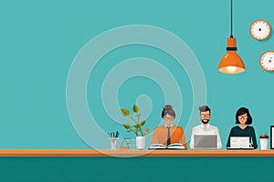 Students collaborating on a group assignment