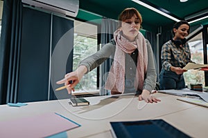 Students collaborating on a school project in a bright classroom