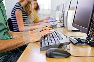 Students in computer class