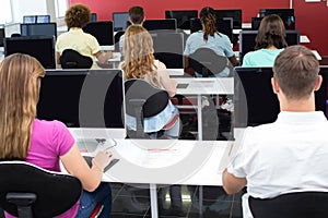 Students in computer class