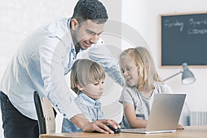 Students in computer science class photo