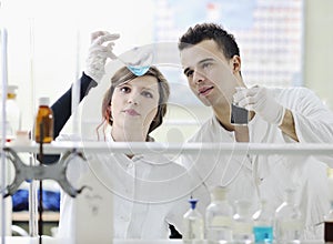 Students couple in lab