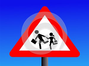 Students crossing sign