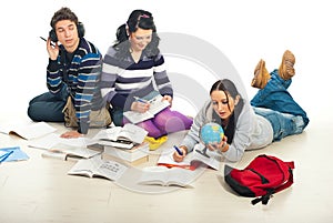 Students doing homework