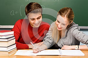 Students doing homework