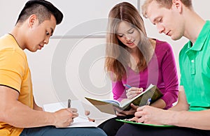 Students doing homework