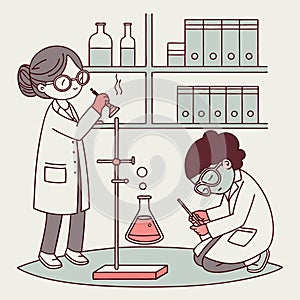 Students Doing Science Experiment in Laboratory