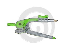 Students geometry compass instrument on white background