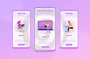 Digital classroom app interface template.