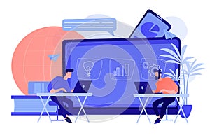 Digital learning concept vector illustration.