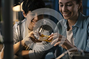 Students learning 3D printing at home