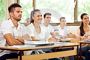 Students listening to a lecture