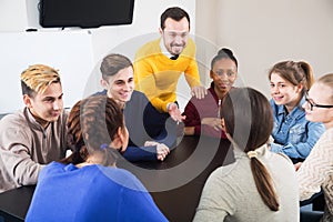 Students listening to teacher