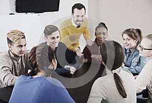 Students listening to teacher