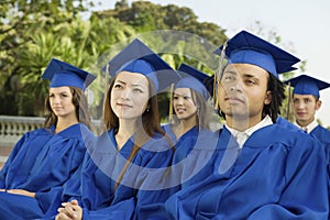 Students Looking Away During Graduation Ceremony