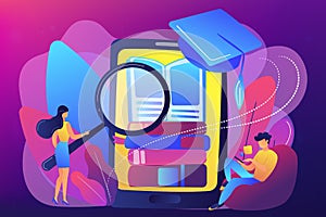 Mobile learning concept vector illustration.