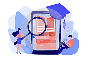 Mobile learning concept vector illustration photo