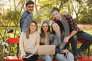 Students in the park