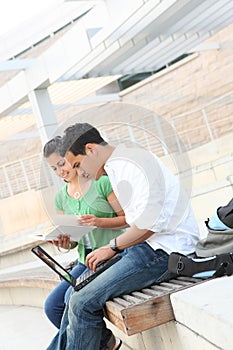 Students at School Studying for a test