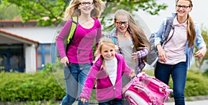 students at schoolyard in recess